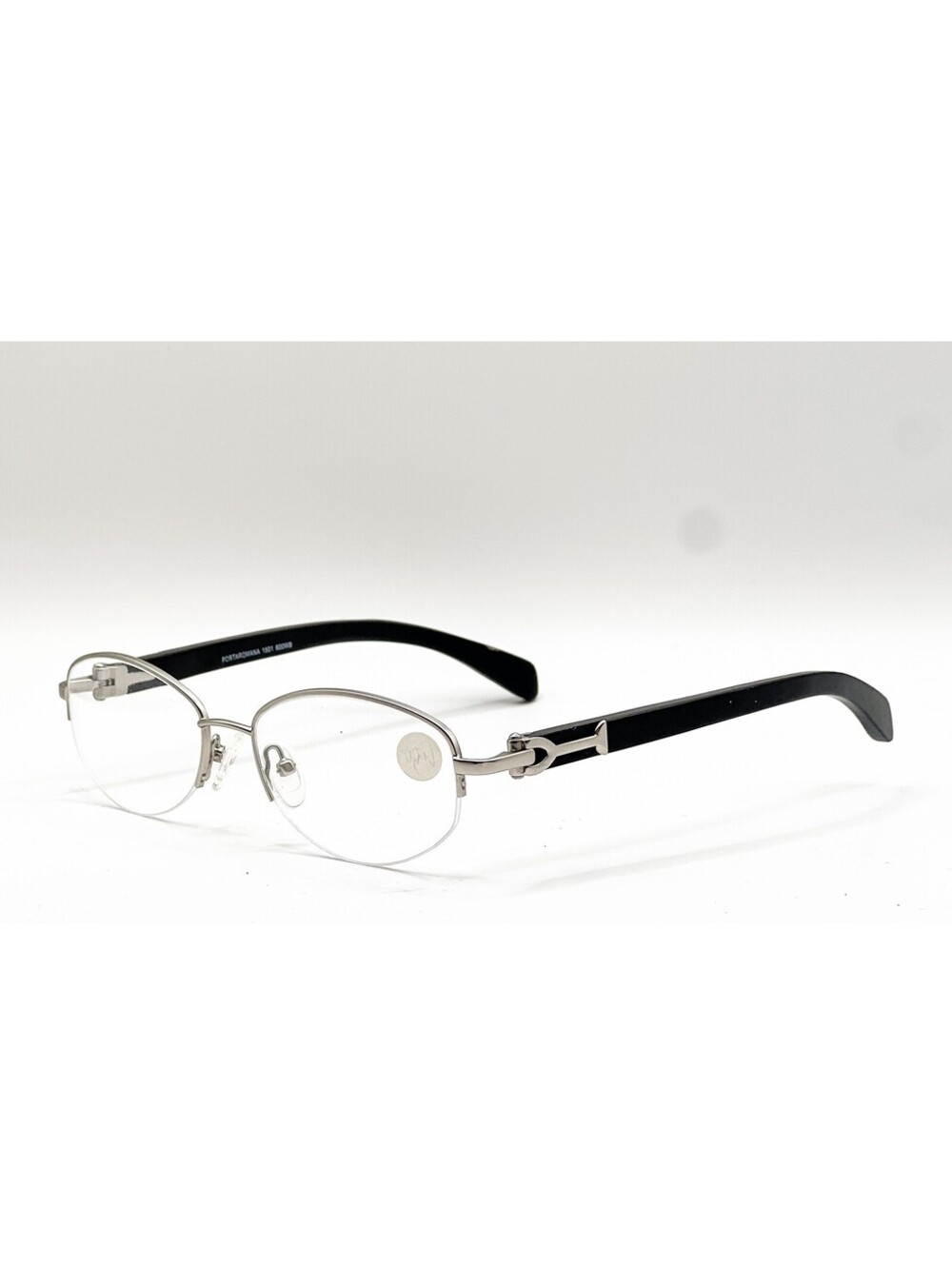 Porta Romana 1501 600WB Silver/Wood Rectangle Authentic Eyeglass Frames 53-17